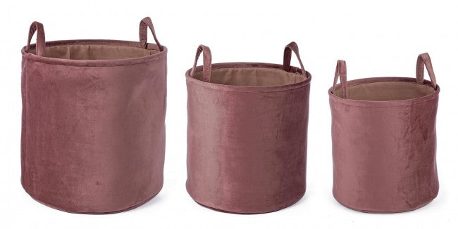 3x Set 3 P. Objets Velours À Rosa