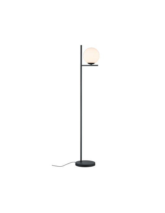 Lampadaire noir moderne avec sphère en verre H150 cm Pure Trio Lighting