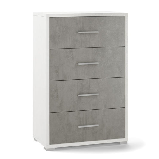 Commode de bureau à quatre tiroirs en Ciment Blanc 51x41x h110 cm