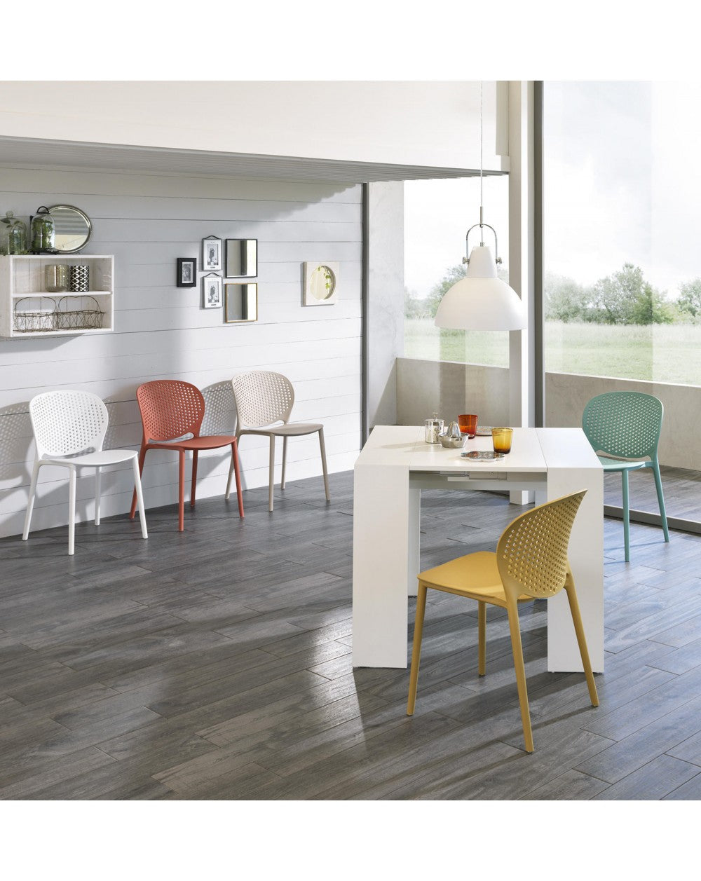 Console extensible Pinocchio STS en mdf blanc