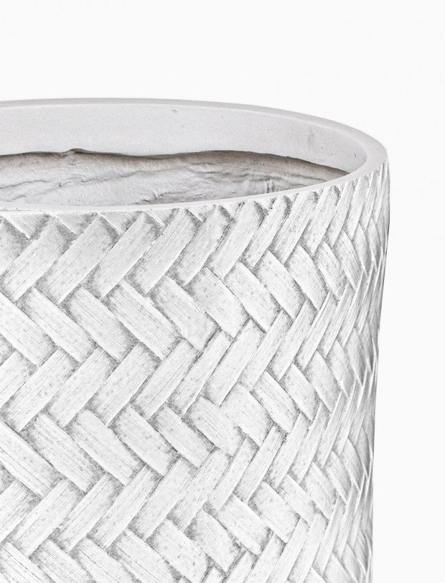 Set4 P.Vase Tressage Cil Blanc