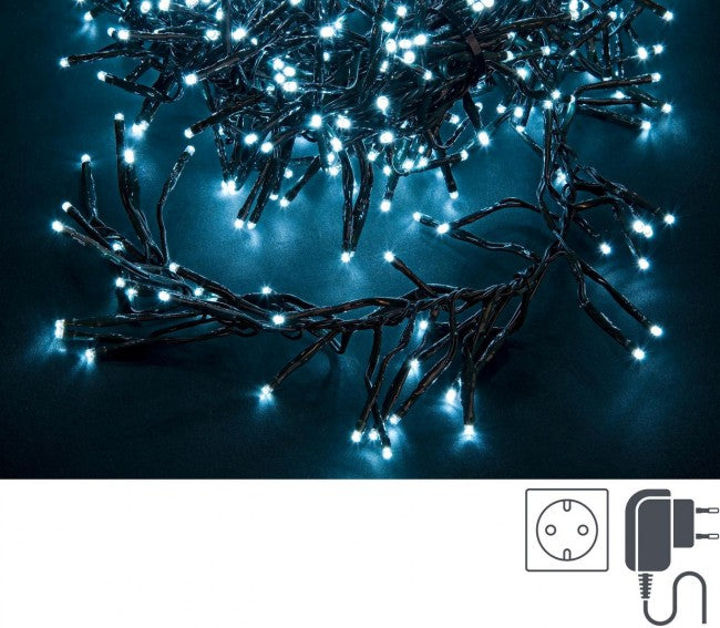 6x Cluster768L Blanc 3Mm Fil Vert IP44