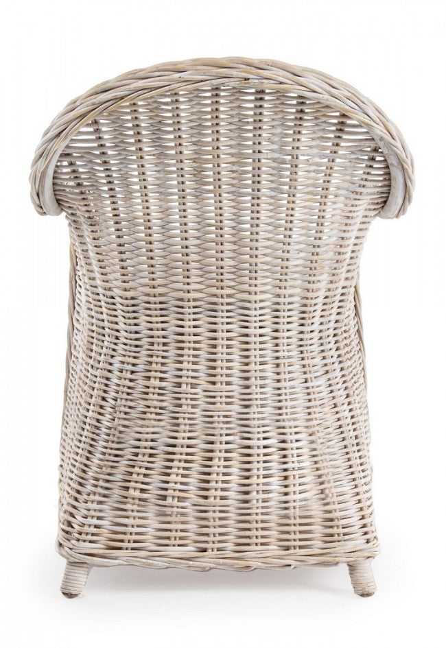 Fauteuil avec coussin neuf blanc en fibres naturelles