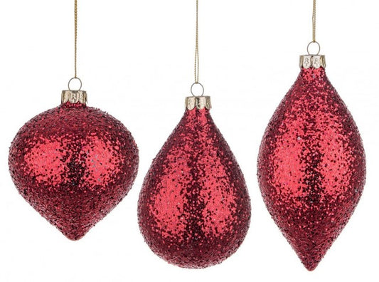 12x Pendentif Vt Lurex Rouge Ass3