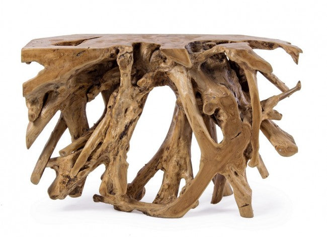 Console en bois de racine de teck 120 x 40 x 77 h cm