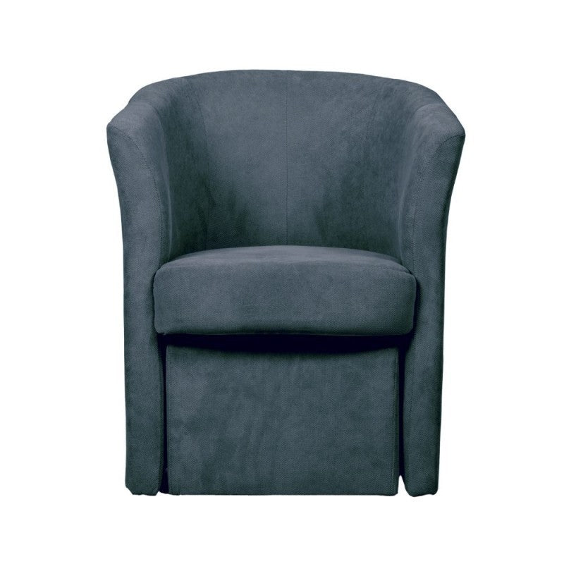 Fauteuil en tissu avec pouf amovible DJERBA Gris Foncé 63,5x 62,5x h76 cm