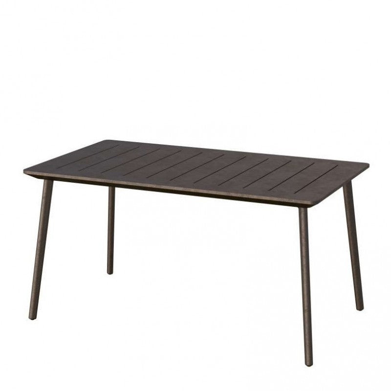 Table de jardin d'extérieur en résine plastique graphite rectangulaire 146x87x75h cm