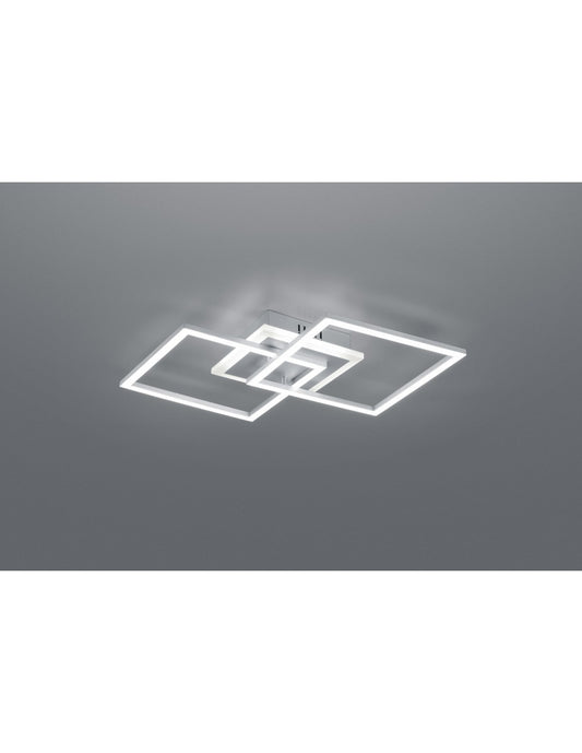 Plafonnier Venida Double Carré Aluminium LED 25w Dimmable L57 cm Trio Lighting
