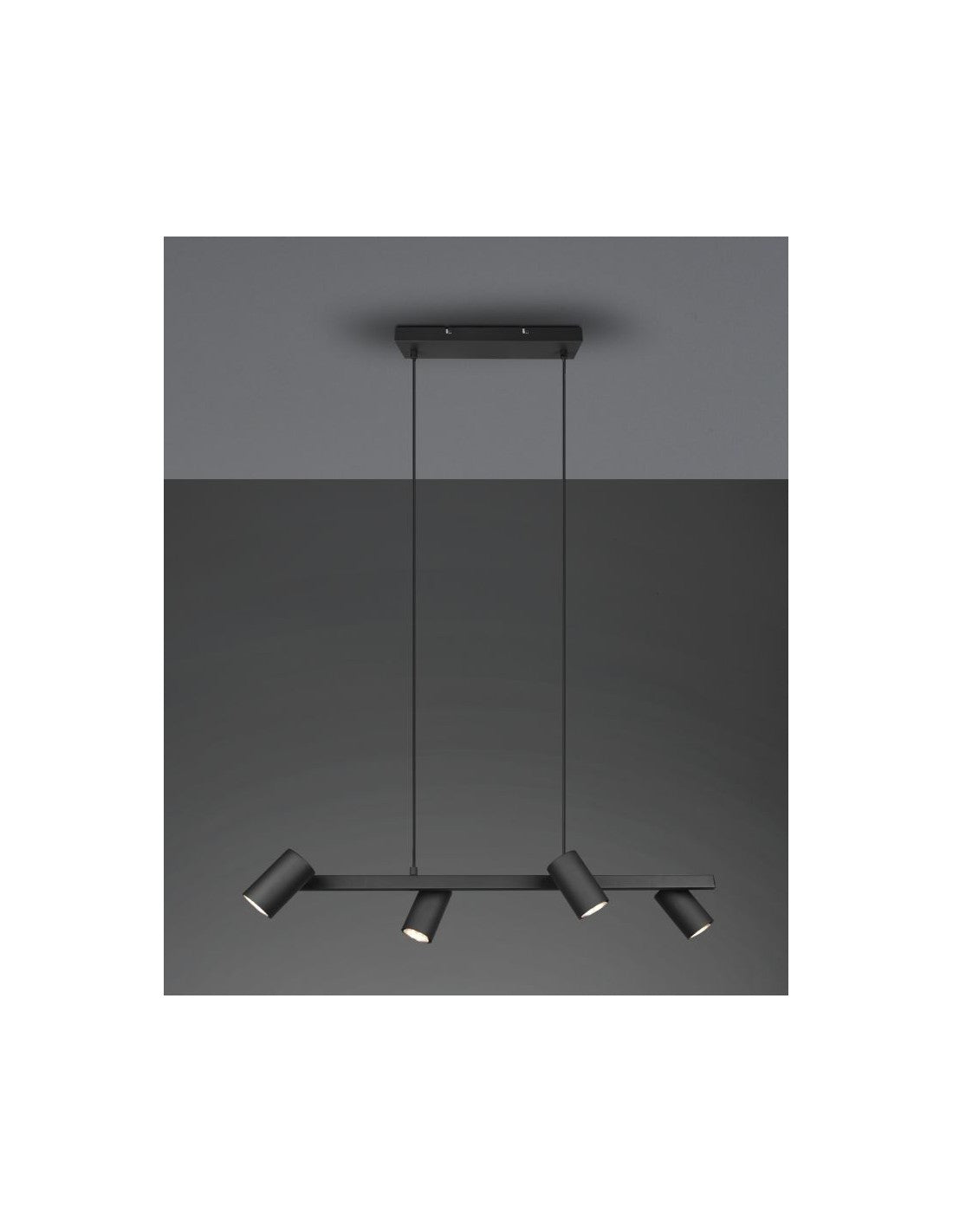 Suspension Noire 4 Spots GU10 Orientables Marley Trio Lighting