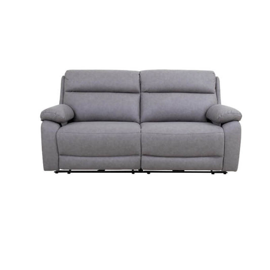Maxi canapé 2 places Siviglia double fauteuil inclinable électrique nabuk gris clair