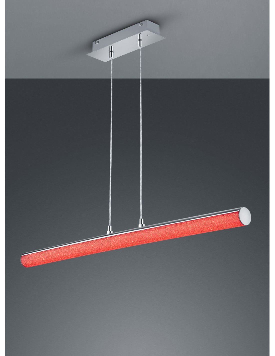 Suspension chromée moderne avec tube LED RGBW Leia Trio Lighting