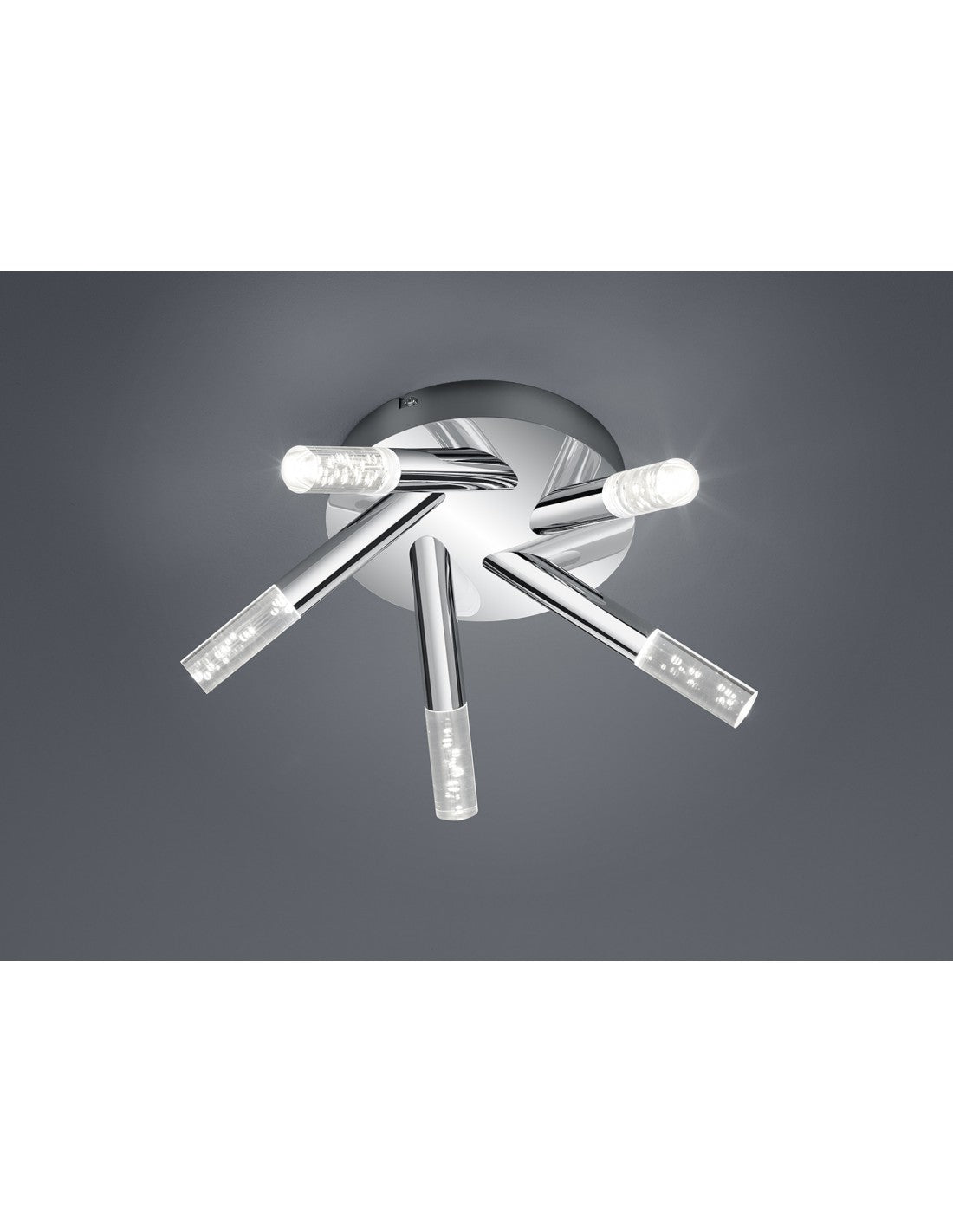 Plafonnier Salle de Bain Chromé 5 Cylindres LED Bolsa IP44 Trio Lighting