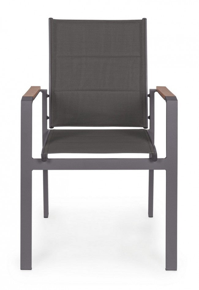 Chaise d'extérieur Kubik en aluminium anthracite