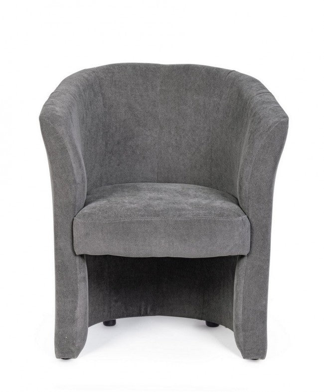 Fauteuil en bois et tissu Anthracite BELIZE 64,5x63x h76 cm