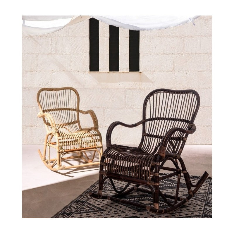 Fauteuil à bascule en rotin naturel CASIMIRA 66x82x h88 cm