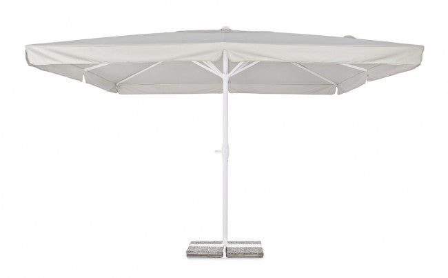 Parasol Alghero en aluminium gris clair blanc