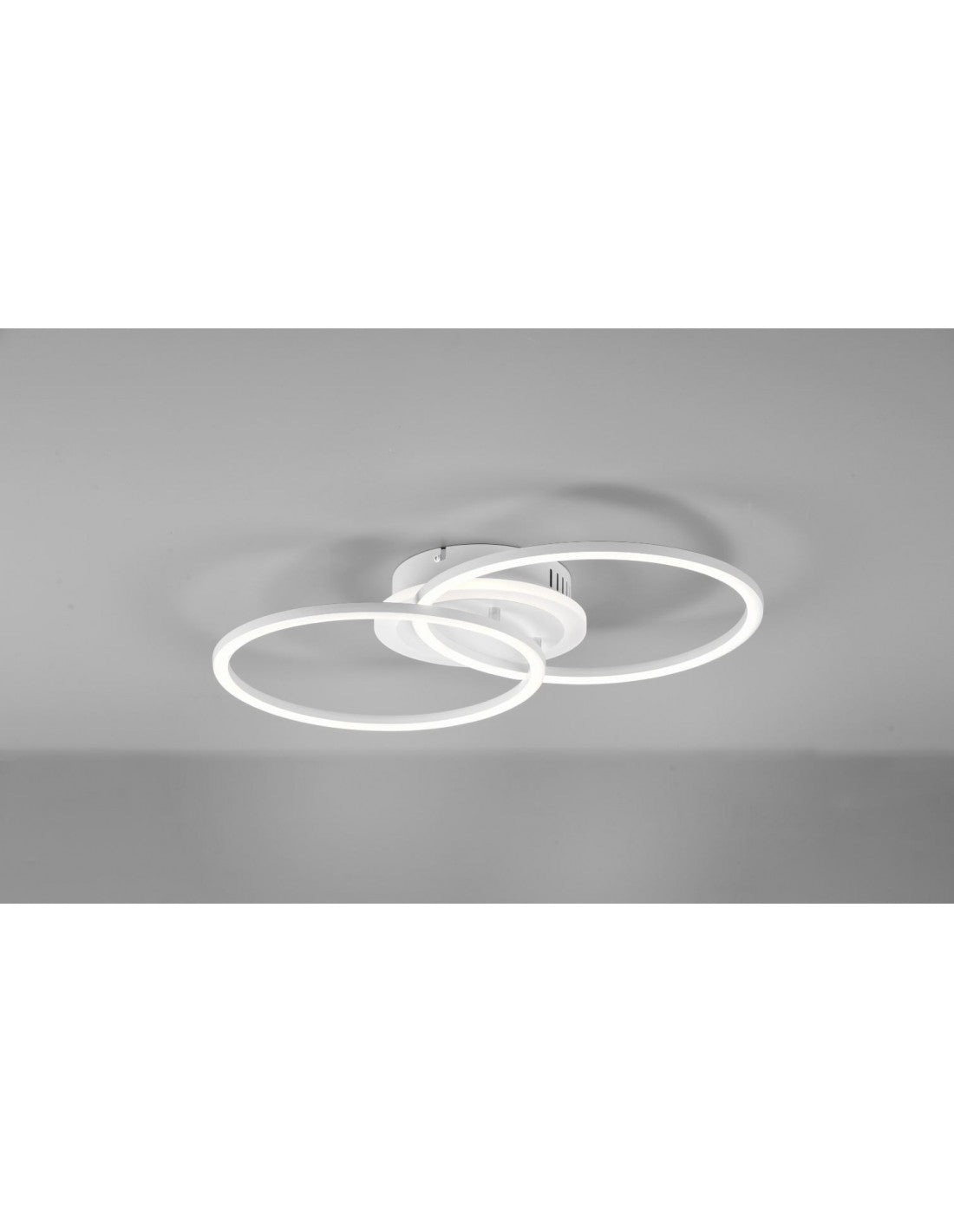 Plafonnier 2 cercles LED 4000k Variateur Venida Blanc Trio Lighting