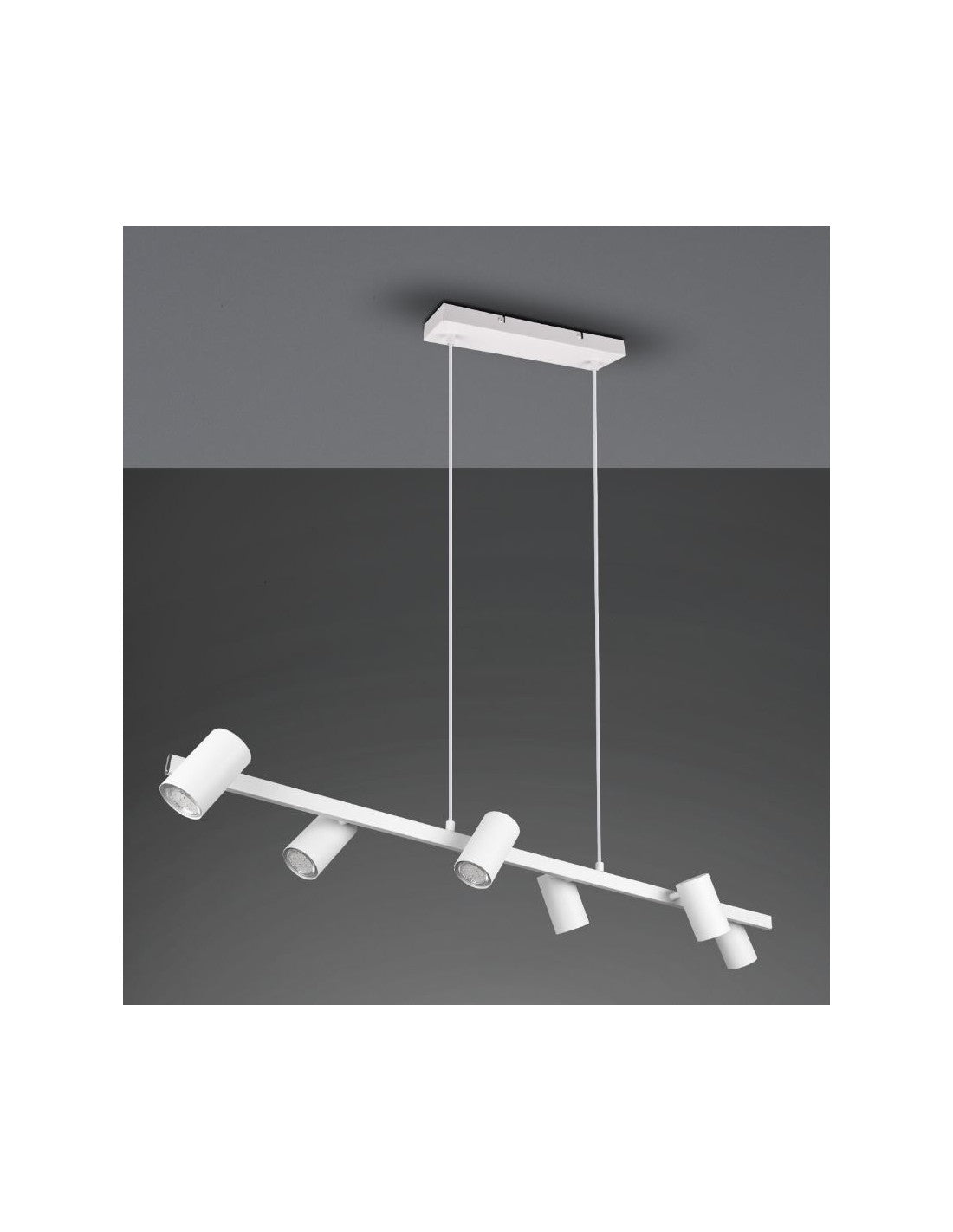 Lustre Blanc 6 Spots GU10 Cylindriques Ajustables Marley Trio Lighting