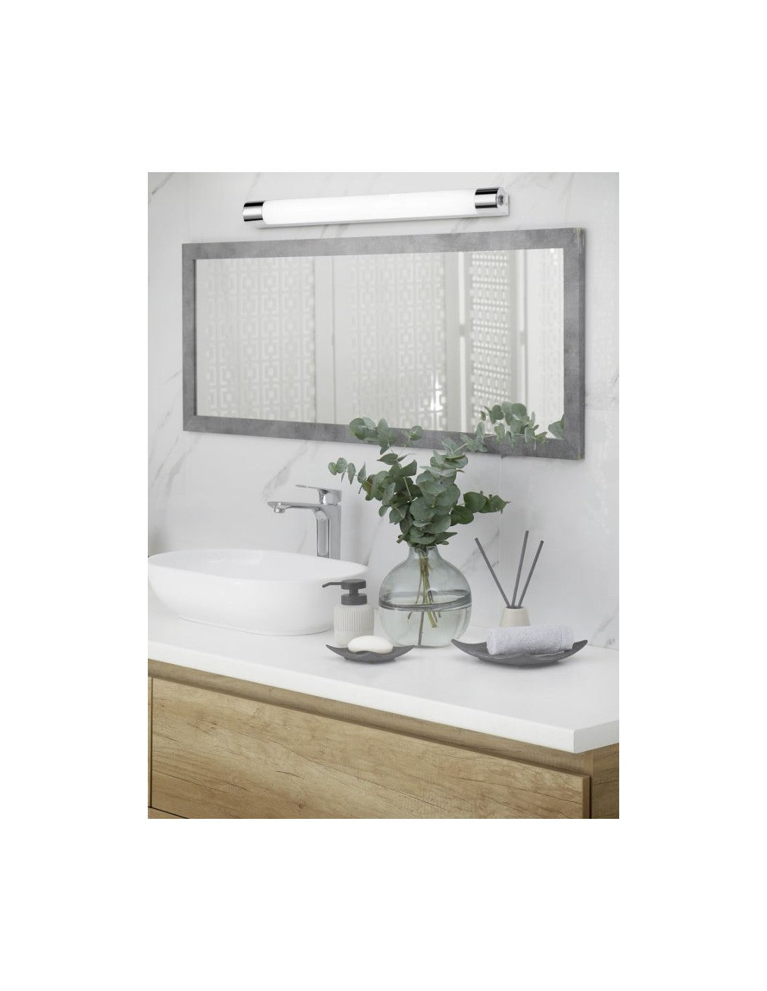 Reglette LED Applique Miroir Kolian Chrome 64cm IP44 Trio Lighting