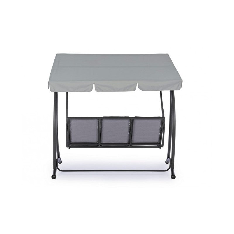 Balançoire trois places en acier Anthracite GRELY 190x120x h185 cm