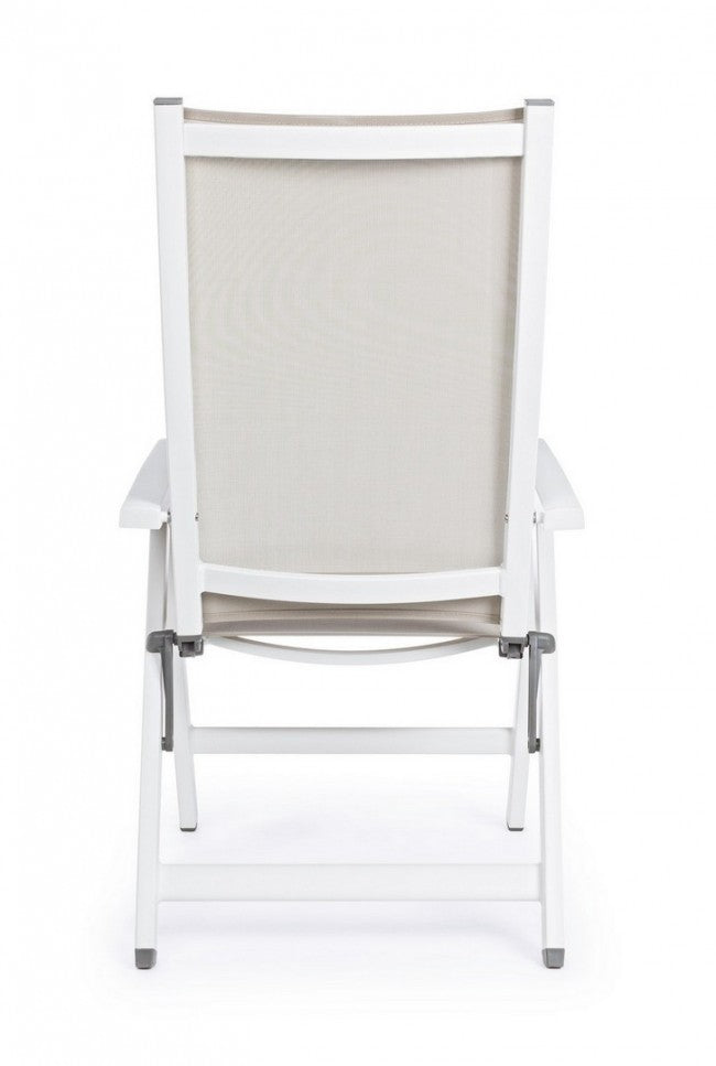 Fauteuil d'extérieur pliant CRUISE Blanc 59x71x h 113 cm