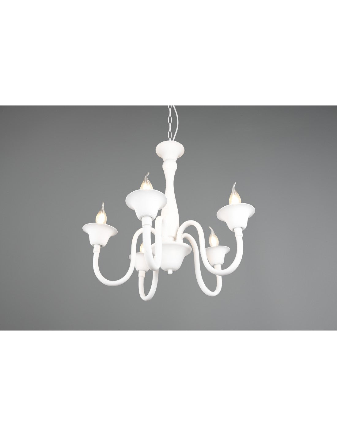 Lustre Blanc 5 Lumières Avec Chaîne Elsa Trio Lighting