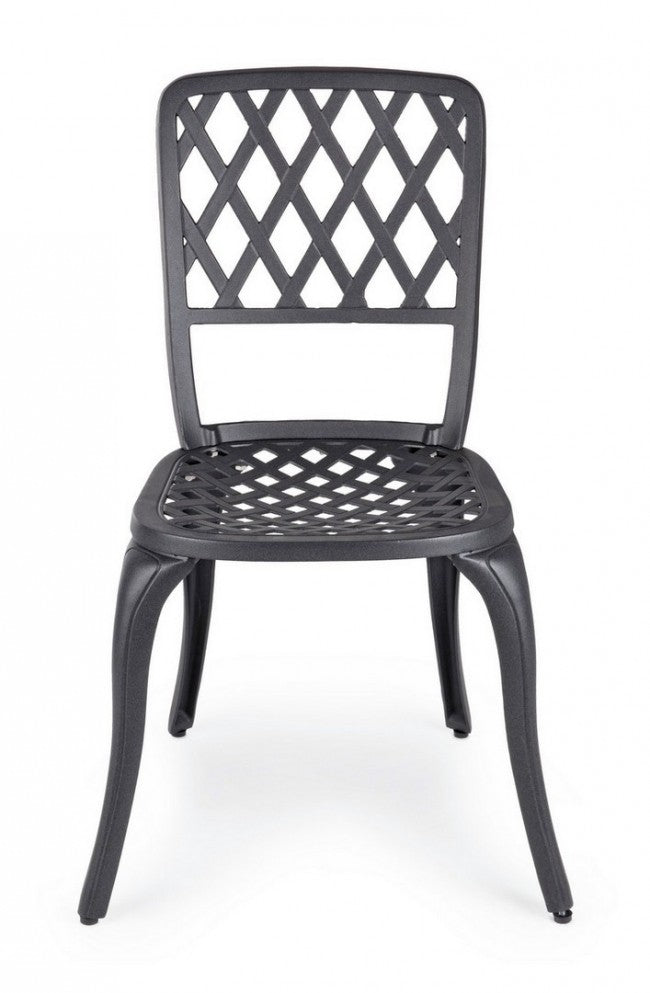 Chaise extérieure en aluminium anthracite 44 x 46 x 89h cm