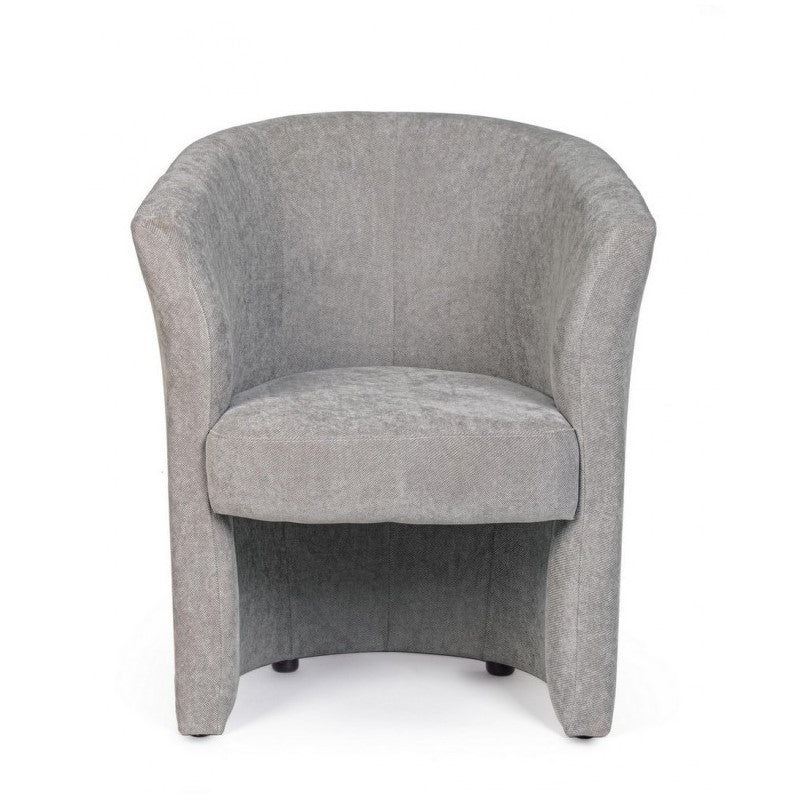 Fauteuil en bois et tissu gris clair BELIZE 64,5x63x h76 cm