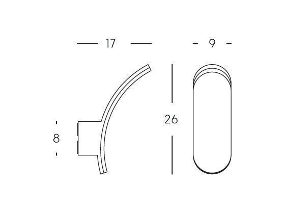 Applique murale 12W LED 4000K ligne virgule graphite