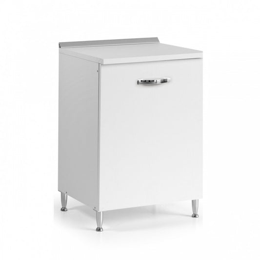 Base de cuisine avec 1 porte en frêne blanc 60x50xH 85 cm