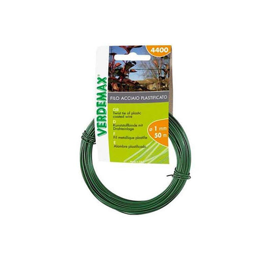 Fil d'acier rond enduit vert