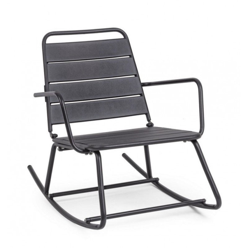 Fauteuil à bascule anthracite Bizzotto Lillian