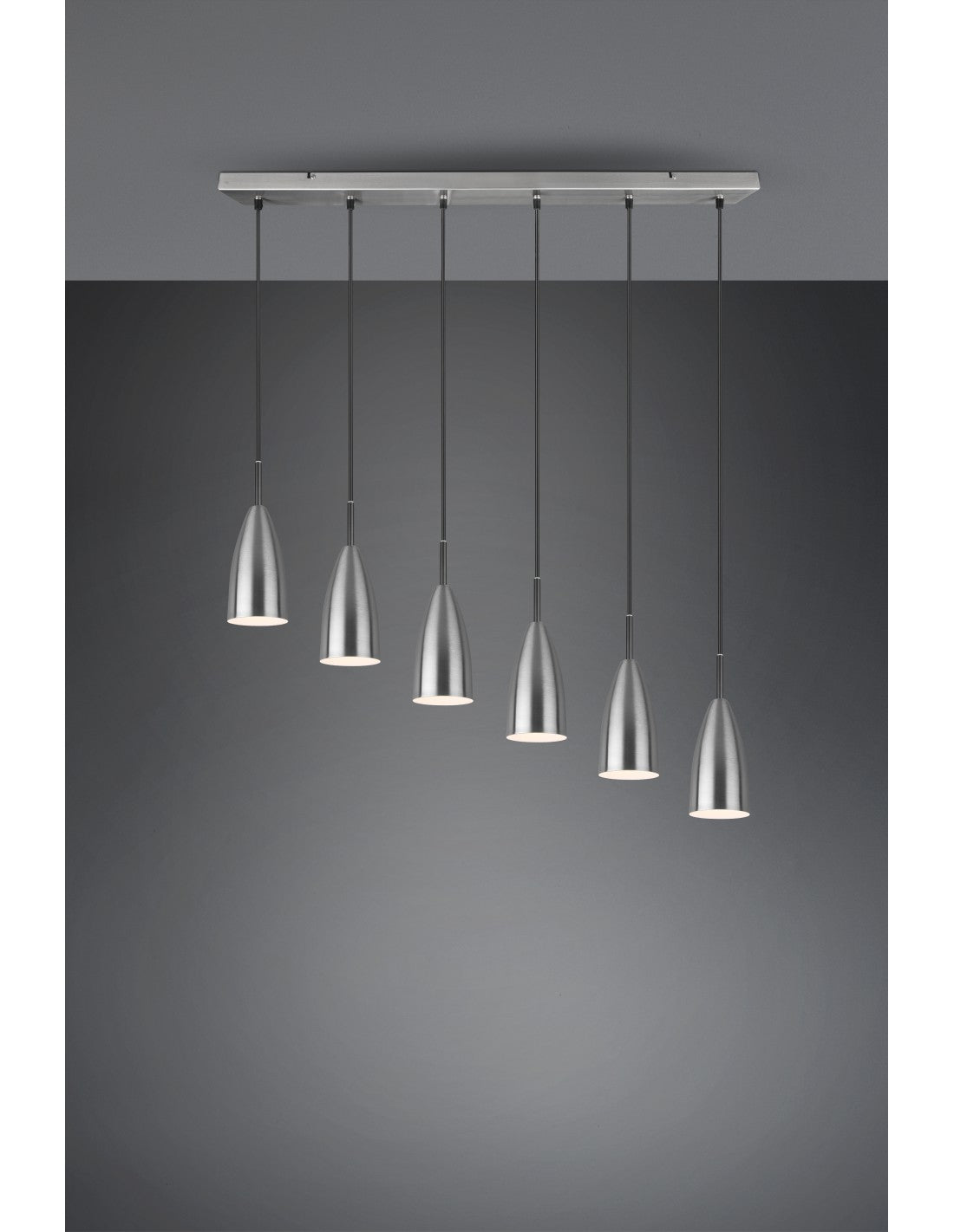 Grand Lustre Linéaire Island Farin 6 Lumières Nichel Trio Lighting