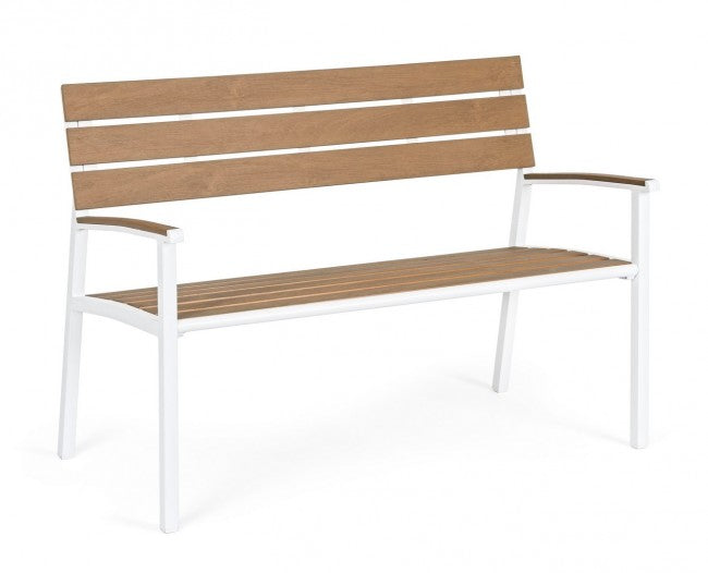 Banc salon de jardin blanc Isak