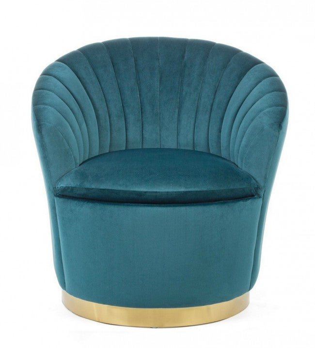 Fauteuil coque Gilles effet velours