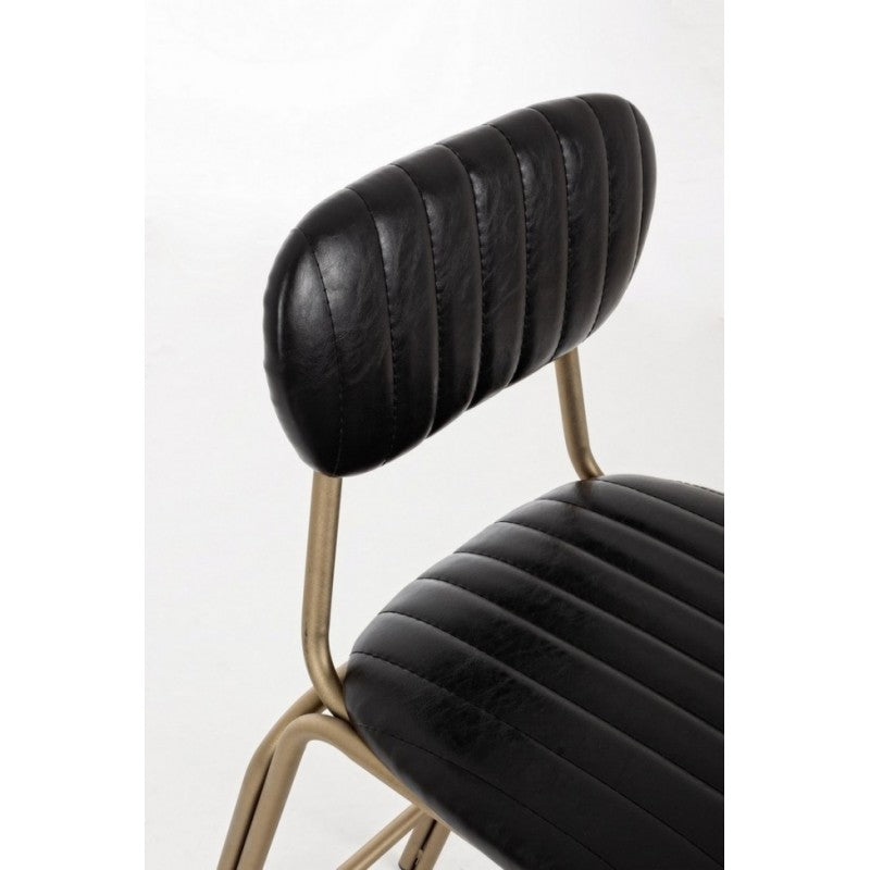 Tabouret de bar vintage Addy noir 41x51x100h cm