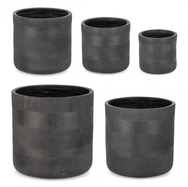 Set5 P.Vase Rigo Cil Anthracite