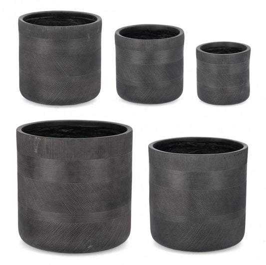 Set5 P.Vase Rigo Cil Anthracite