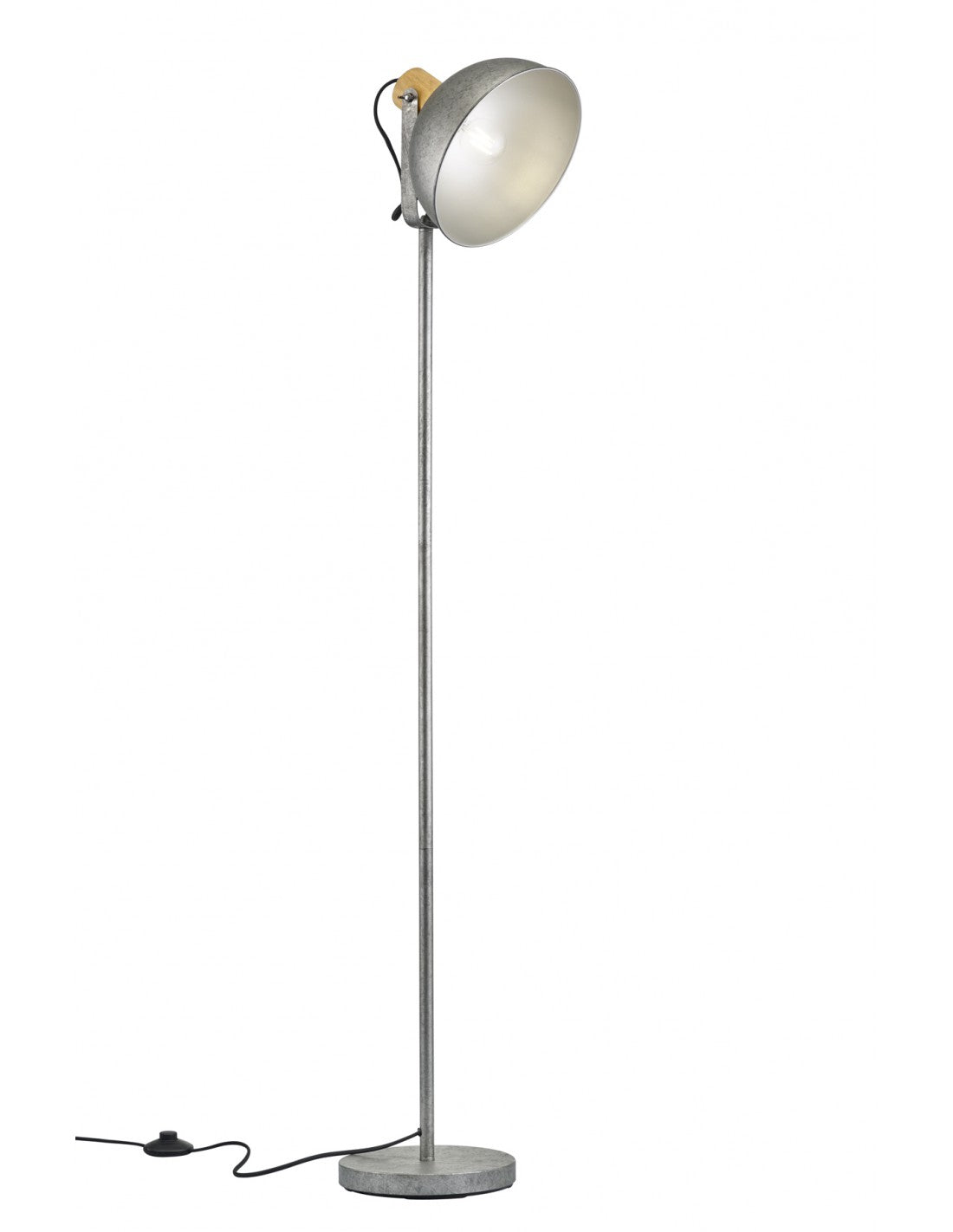 Lampadaire Industriel Vintage Dôme Ajustable Delhi Nichel Trio Lighting