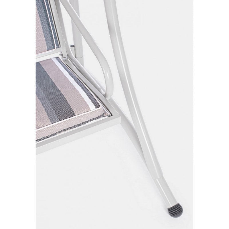 Balançoire trois places en acier Ivoire GRELY 190x120x h185 cm