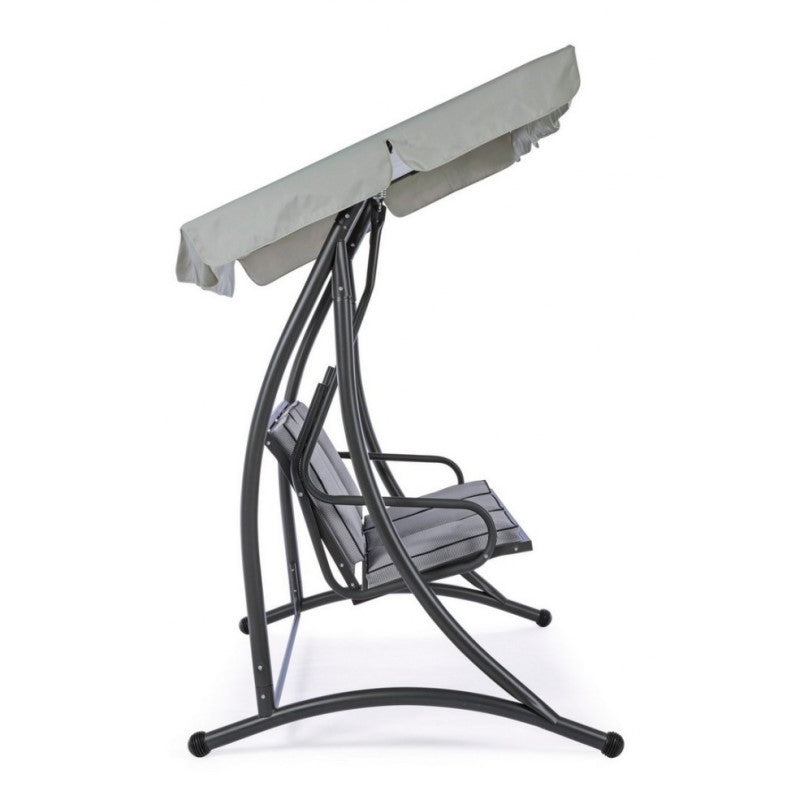 Balançoire trois places en acier Anthracite GRELY 190x120x h185 cm