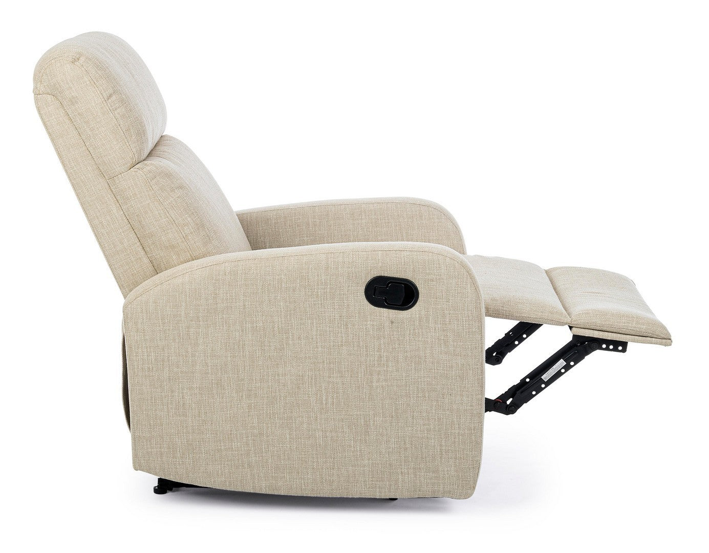 Fauteuil inclinable manuellement en tissu Iris beige
