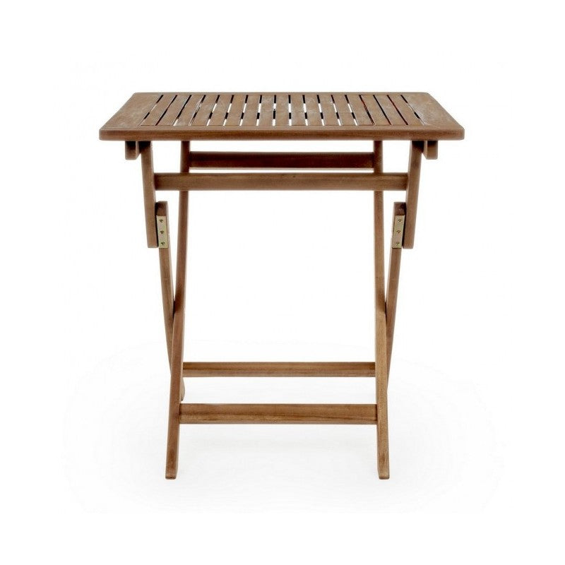 Table pliante d'extérieur Noemi en bois d'acacia 70x70x h73 cm