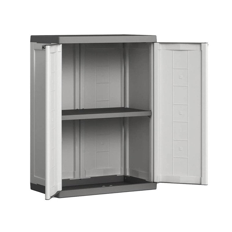 Armoire basse en résine JOLLY R16 TNT Blanc et Gris 68x39x h85 cm