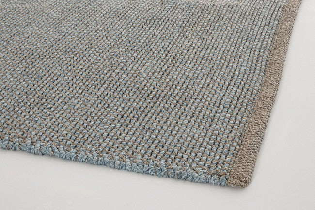 Tapis d'extérieur bleu en fibre synthétique fait main 170x240