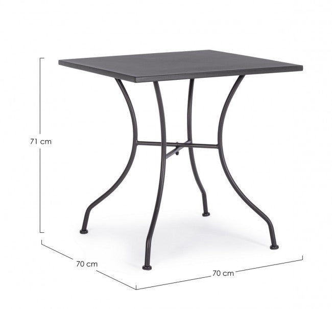 Table Kelsie en acier anthracite 70x70 cm