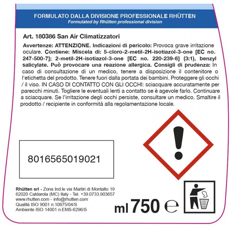 Désodorisant pour climatiseur Rhutten San 750 ml