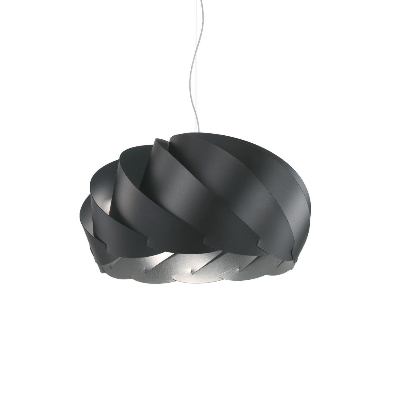 Suspension noire en métal chromé Cm. 42x26h
