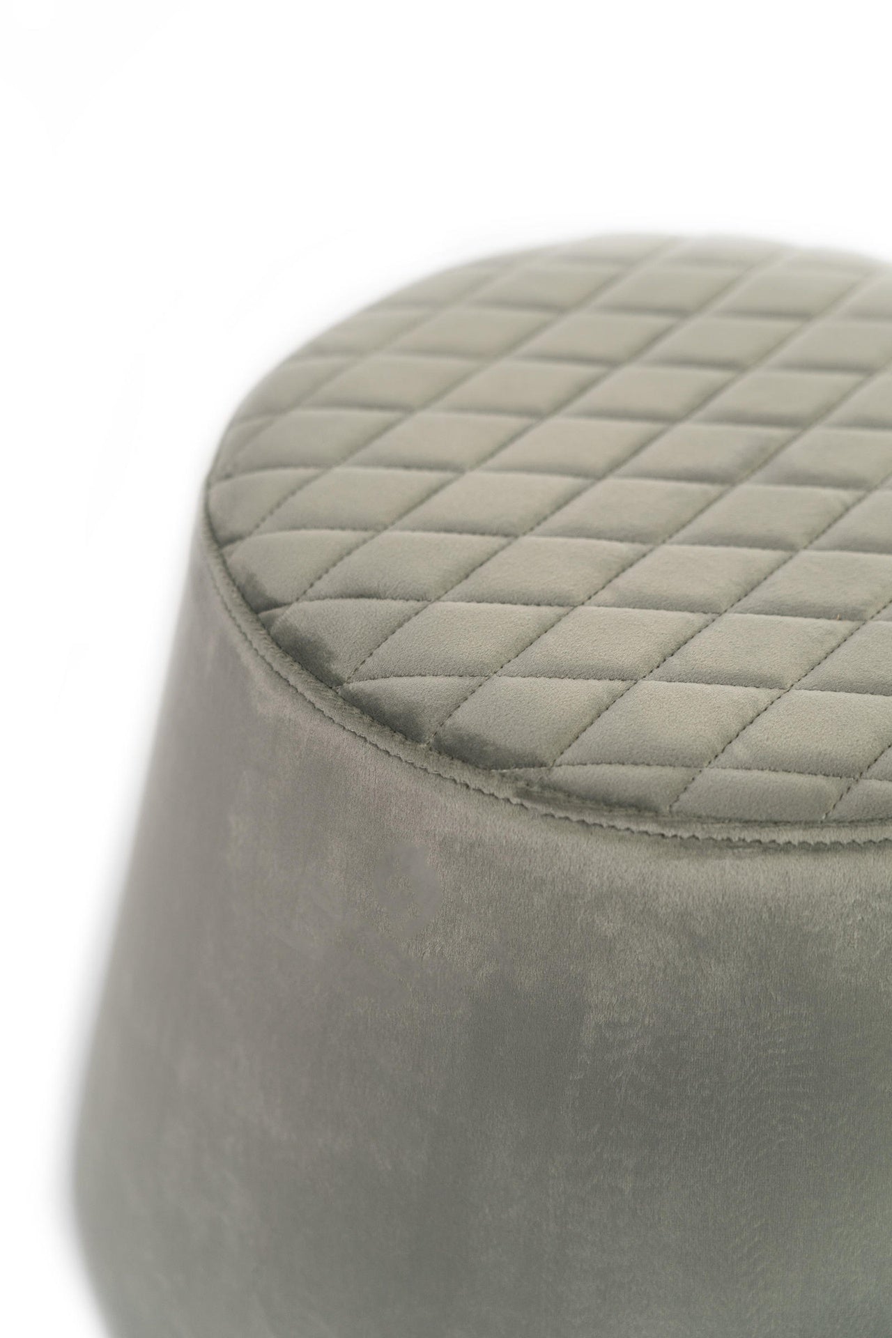Pouf en velours métal gris 46,5 x 46,5 xh 33 cm