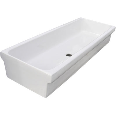 Lavabo à canal en céramique 90x45x20 cm